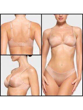 SKIMS Ultimate Push up Plunge Bra in Sand 34DD